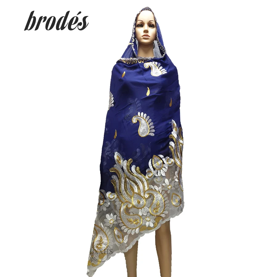 Африканский Дубайский мусульманский модный шифоновый Хиджаб Пашмины для