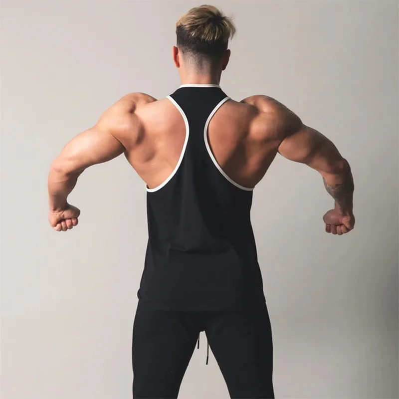 

New Brand Summer Men Gym Muscle Bodybuilding Sleeveless Shirt Cotton Street Workout Tank Top Singlet Fitness Sport Print Vest