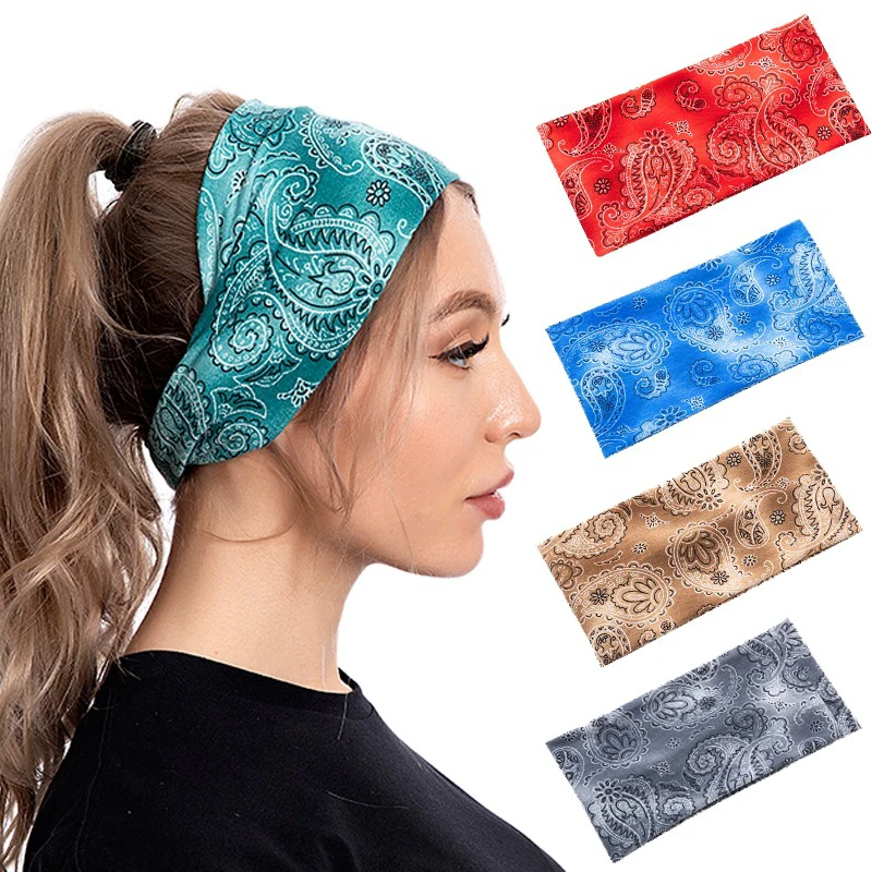 

New Bohemia Style Headpiece Women Stretch Headwear Headbands Bandage Stretch Girls Wide Hair Bands Headwrap Scarf Hairbands