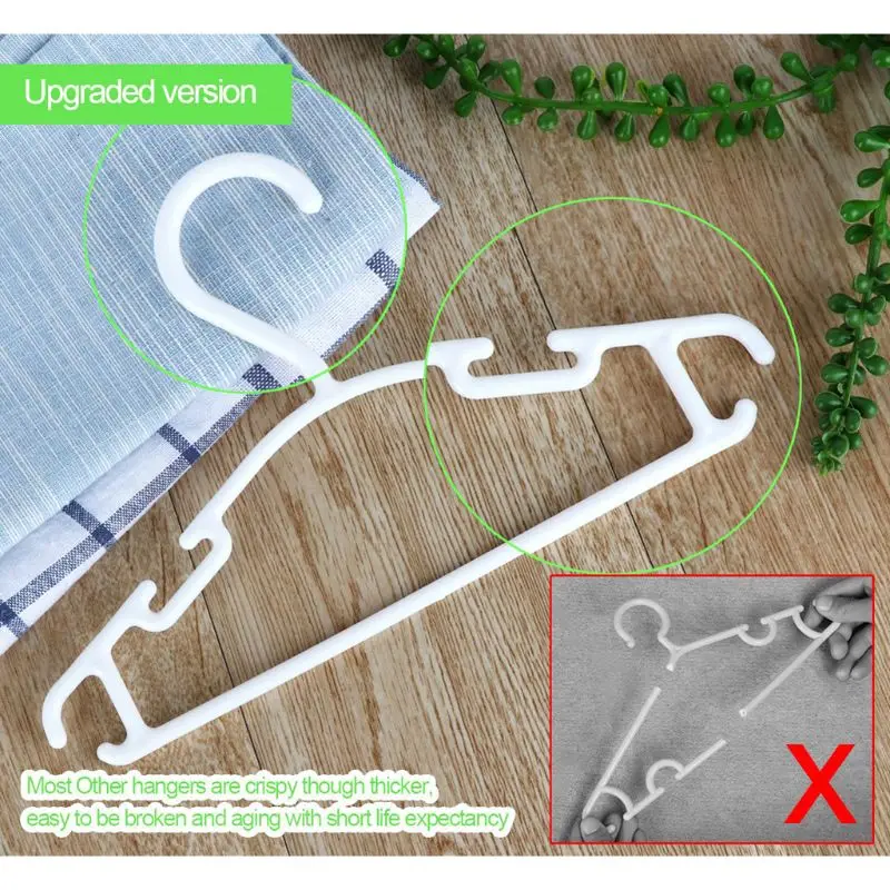 10 Pack White Plastic Nursery Hangers Nonslip Baby Coat Space Saving Tubular for Kids Children Clothes | Дом и сад