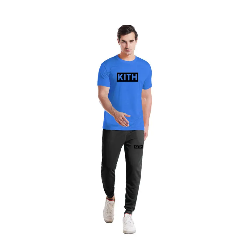 

The Summer Brand Fashion Print Short Sleeve T-shirt Casual Trousers Sports Suit Men and Women Comfortable Breathable Sweat Absor