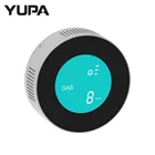 Беспроводной ЖК цифровой датчик утечки газа YUPA, датчик утечки горючего природного газа для умного дома, датчик сигнализации для дома и кухни