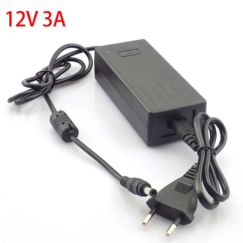 

DC 12V 3A к переменному току 100V-240V конвертер адаптер CCTV Камера Питание трансформатор для 5050 3528 5630 Светодиодные ленты светильник W17