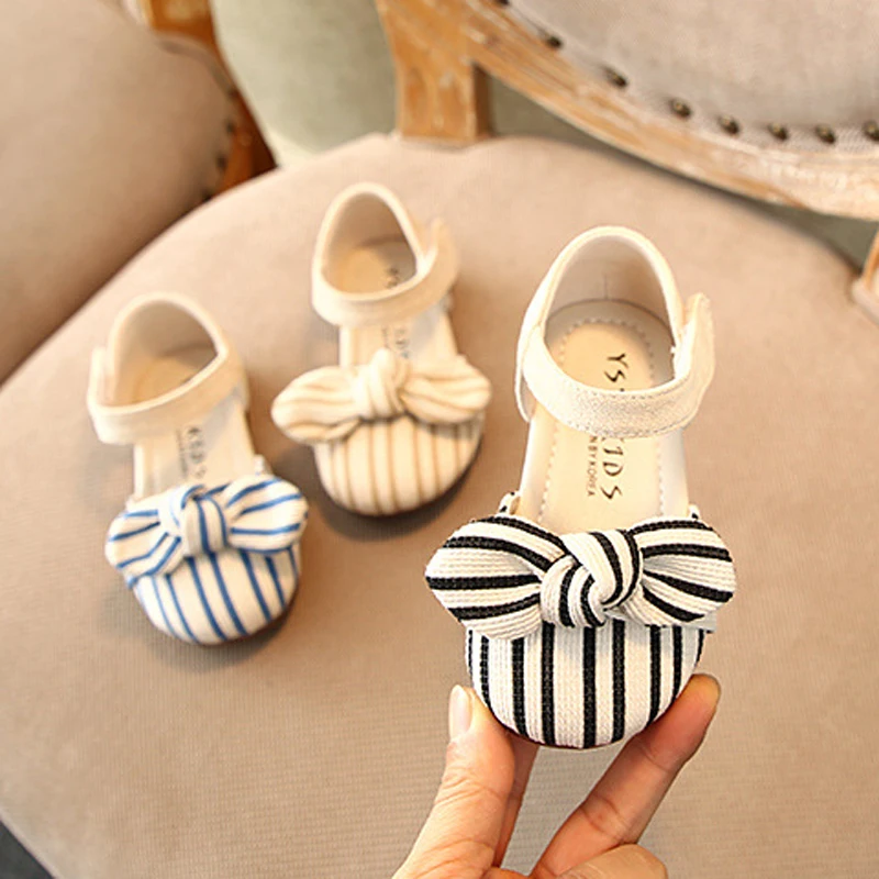 Весенние модельные туфли с бантом для маленьких девочек обувь принцессы малышей