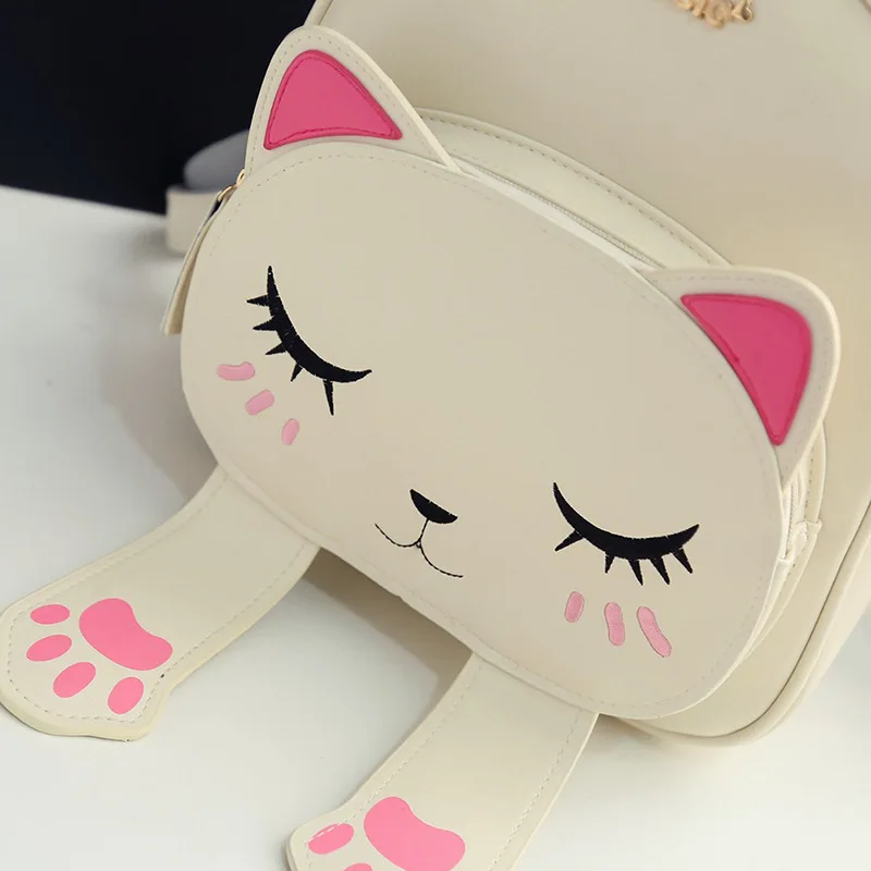 Милый кот рюкзак школьный женский из искусственной кожи рюкзаки для