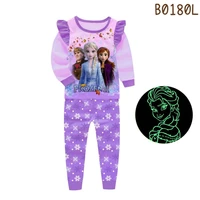 glow in dark elsa anna childrens pajamas cartoon pyjama girls pjs child sleepwear clothes for kids horse horn animal unicorn