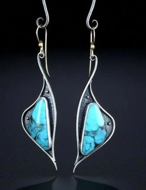 Винтаж Творческий Кран Лебедь серьги подвески в форме для женщин синий камень