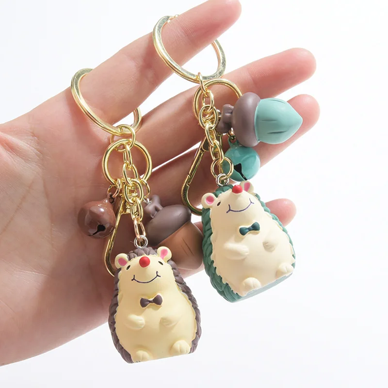 Новый Модный маленький брелок для ключей ежик в виде ежика и сосны изысканный