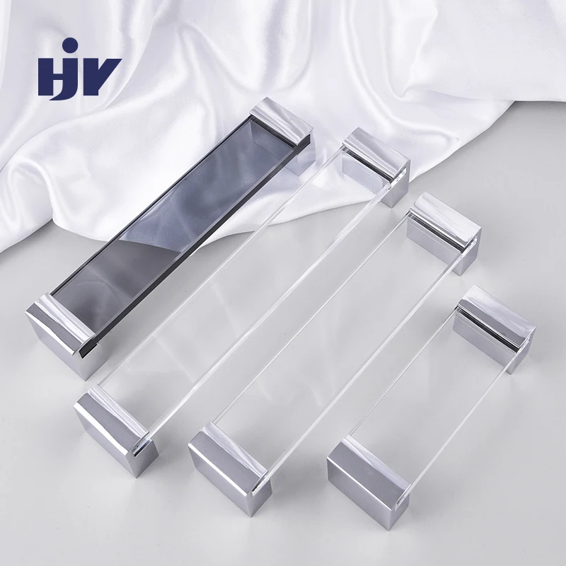 

HJY Furniture Acrylic Transparent Cabinet Handle Dresser Drawer Aluminual Handle Hardware Pulls Length 270/175/111/mm A009