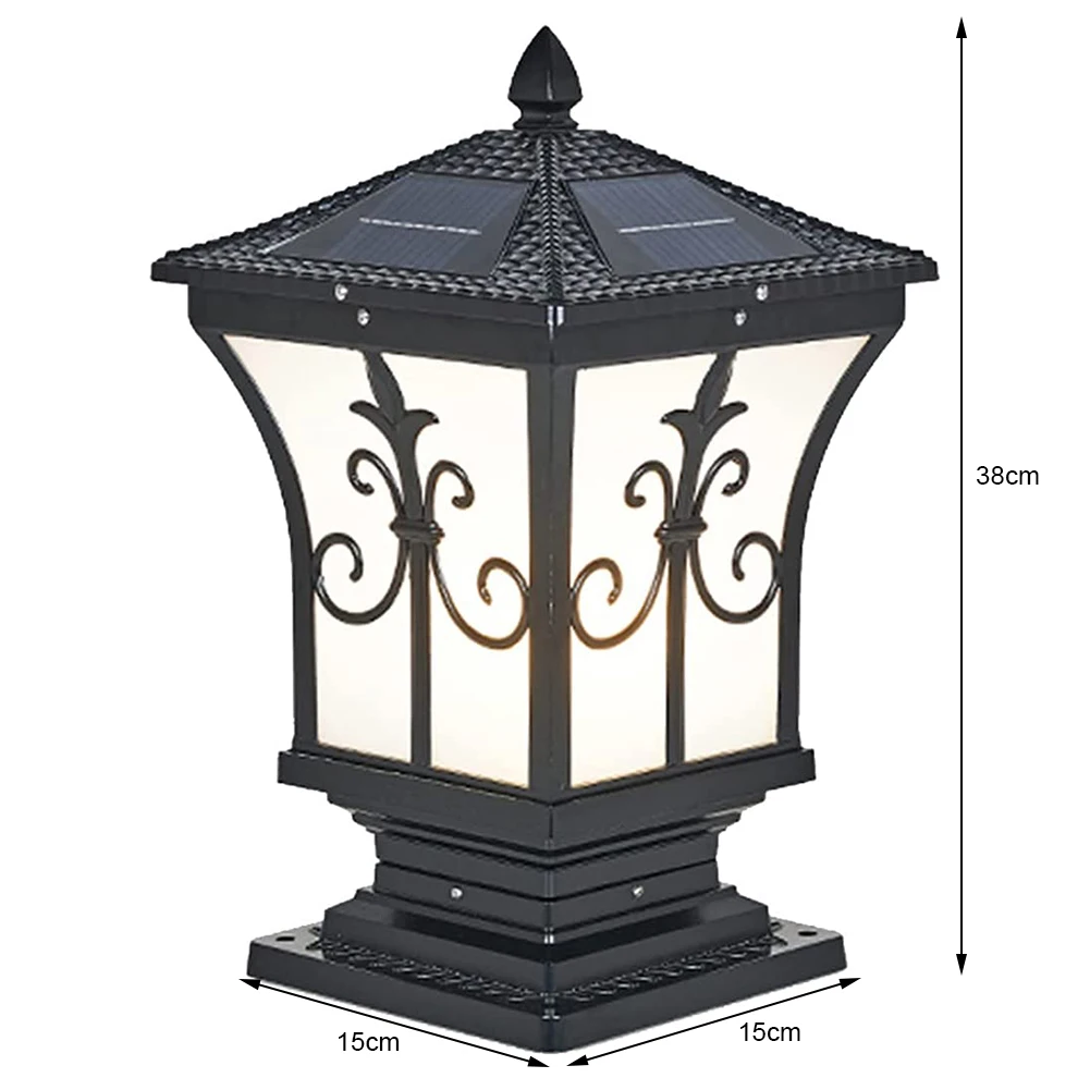 

LED Solar Retro Lantern Pillar Light Outdoor Porch Column Lamp Garden Fence Decoration Outdoor Lighting Supplies