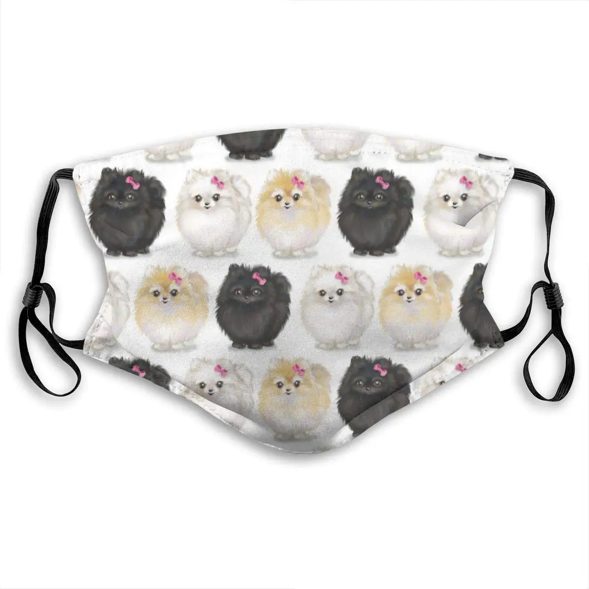 

Pomeranians Pattern Printed Dust Mouth Mask With Replaceable Filter, Reusable Breathable Mask For Women And Men