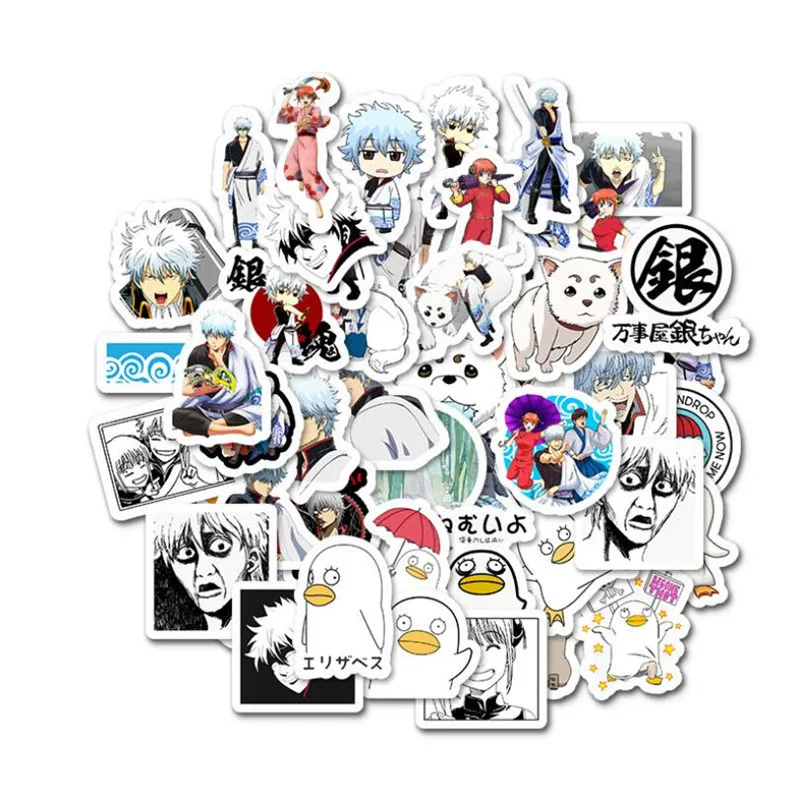 

10/30/50PCS stationery Japanese animation Gintama suitcase notebook skateboard graffiti decoration stickers wholesale