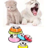 stainless steel pet bowl pet products cats and dogs food basin water basin anti overturning anti slip anti slip cat and dog bowl