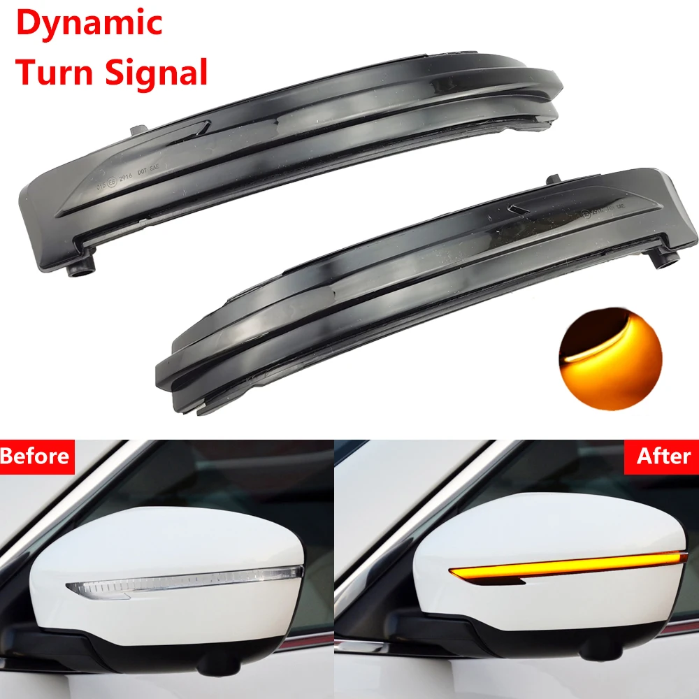

2pcs Dynamic Turn Signal Led Rearview Mirror Indicator Light For Nissan X-Trail T32 Rogue Qashqai J11 Murano Z52 Juke Navara