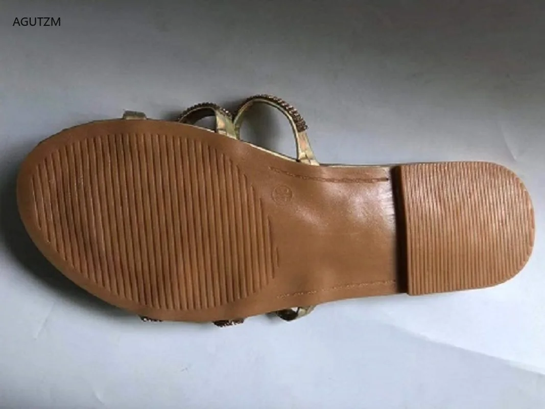 

AGUTZM 2020 New Summer Women Flat Crystal Slippers Ladies Casual Beach Outdoor Slides Woman Glitter Shoes Fashion Footwear h37