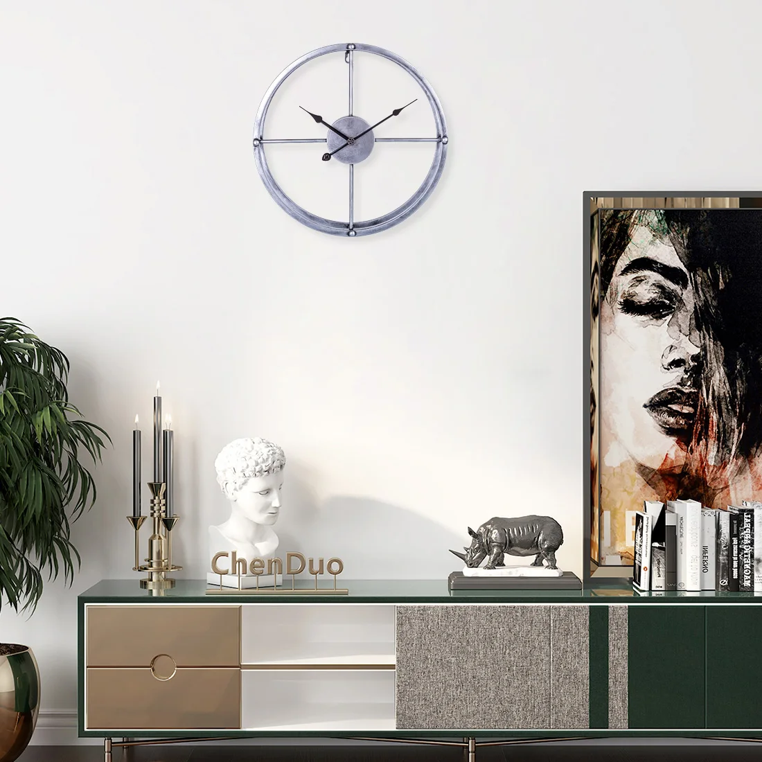 16 дюймов 40 см ретро простые Стильные железные Настенные часы Тихий дизайн