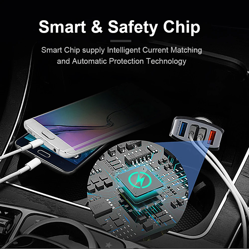 Автомобильное зарядное устройство с USB-портом универсальное быстрое QC3.0 для iPhone