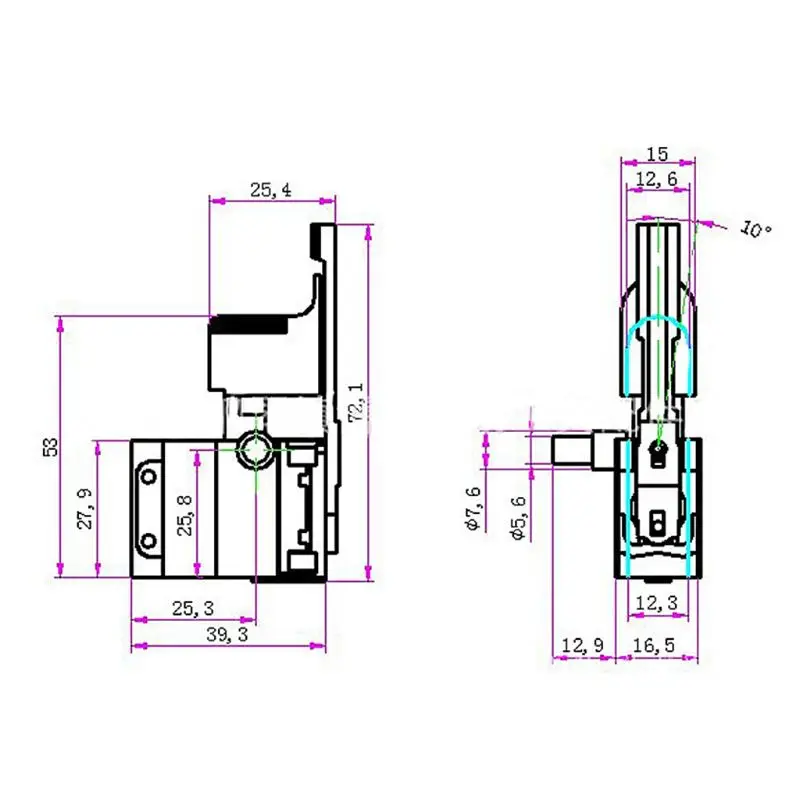 Ручная дрель регулировка скорости переключатель вперед и назад кнопка включения