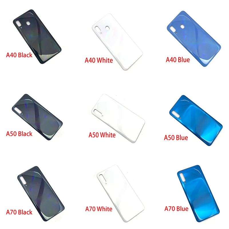 

Rear Back Glass Battery Cover With Glue Adhesive Sticker And Logo Replacement Parts For Samsung Galaxy A30 A40 A50 A70