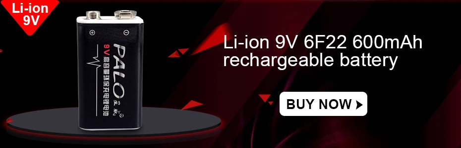 PALO 4 шт USB 9V 6F22 650 mAh перезаряжаемая батарея 9 вольт 650 mAh литий-ионная liion Быстрая зарядка батареи
