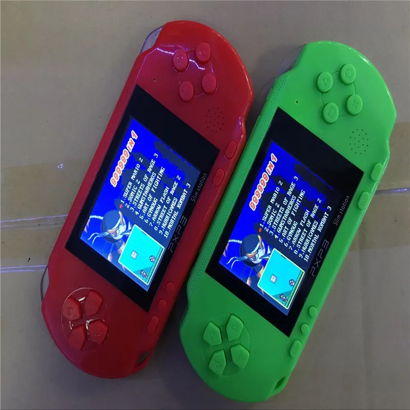 Новинка PXP3 портативный игровой плеер Видео игровая консоль с av-кабелем Поддержка tv-out 2 игровые карты PXP 3 Slim станция классические игры