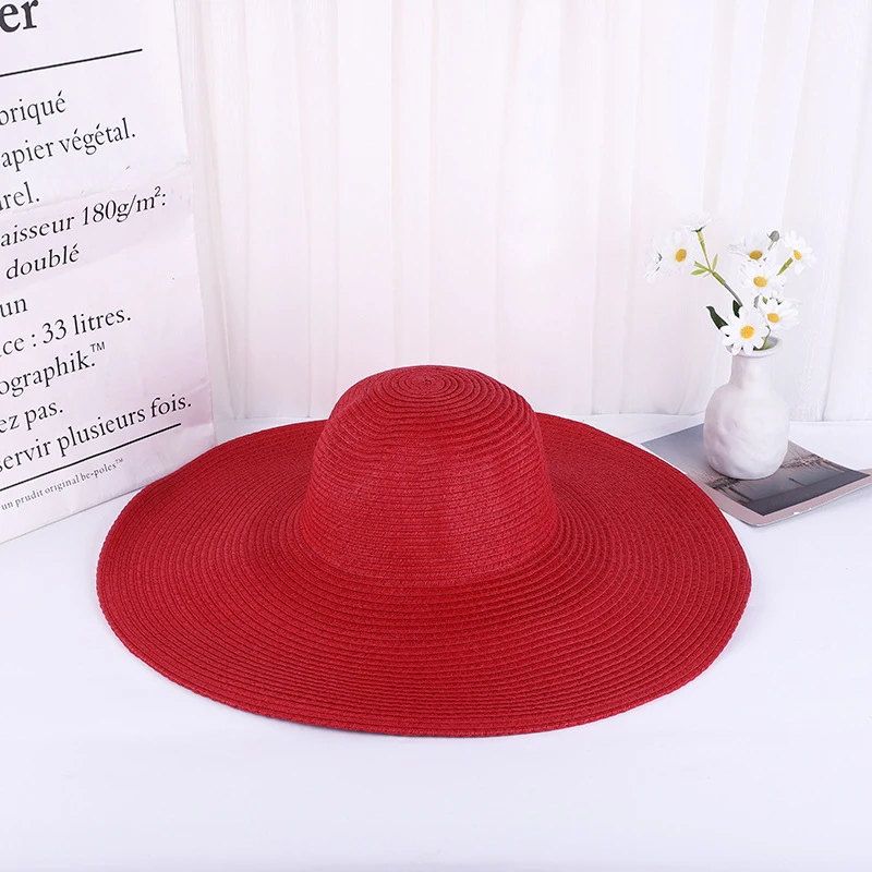 

Straw Sunhat Designer Bonnet for Women 2021 Girls Female Casual New Fashion Solid Color Collapsible Big Brimmed Beach Bucket Hat