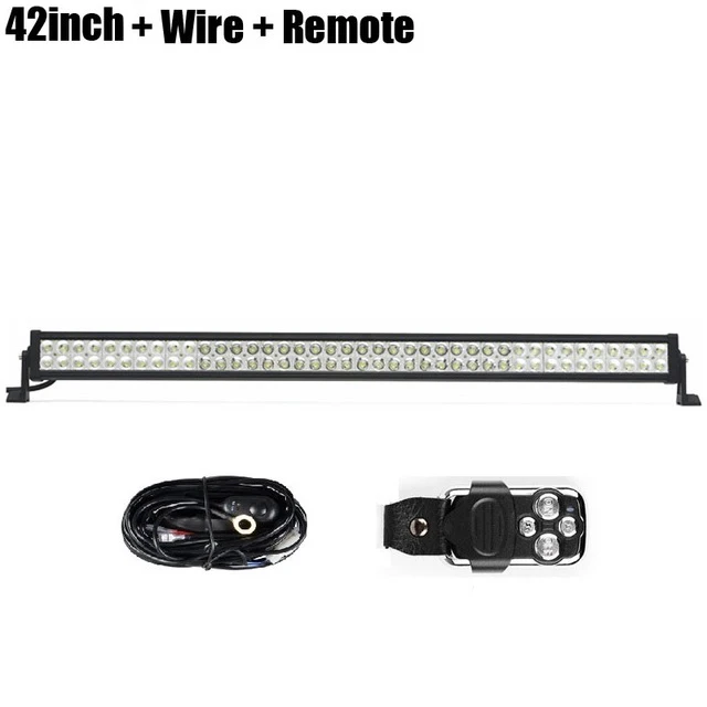 42inch with Remote 52 50 42 32 22 дюймов 300 Вт 288/240/180/120 Вт двухрядный прямой светодиодный светильник бар машина грузовик внедорожных Беспроводной дистанционного Управление монтажный комплект - Цвет: 42inch with Remote