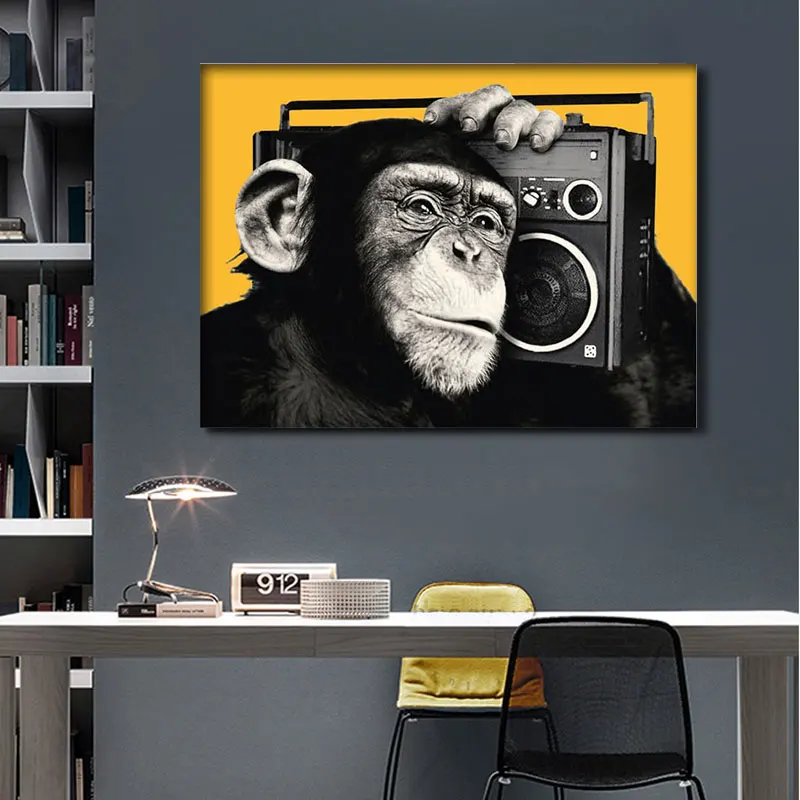 Декоративные картины с животными забавные постеры и принты Gorilla в скандинавском