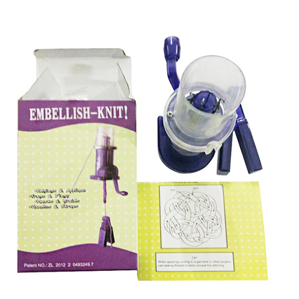 

Hand-Braided Rope Device Creative Hand-Operated Embellish-Knit Knitting Machine Spool Knitter Ornament Craft Bracelet Weave Tool