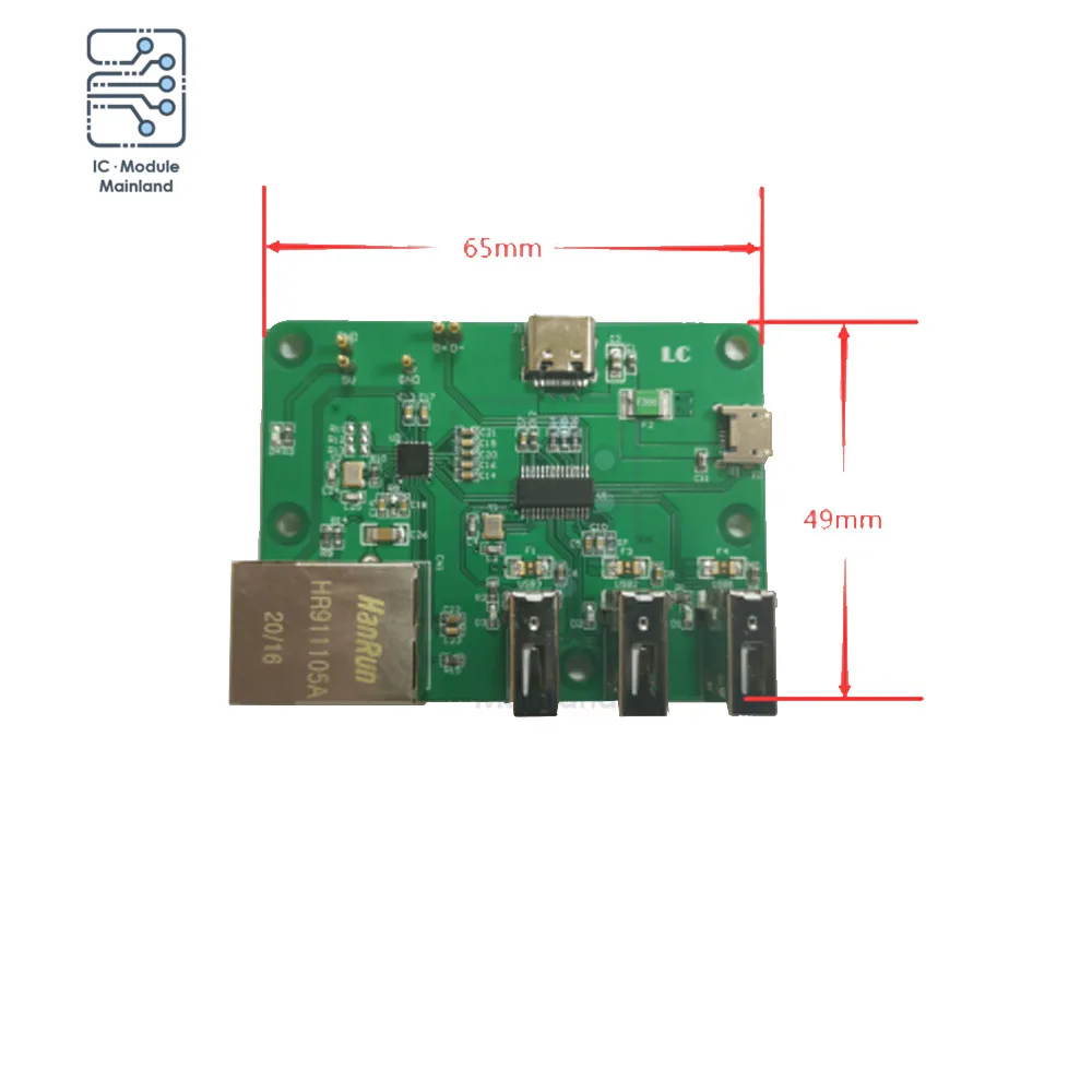 Плата расширения сетевого концентратора для Raspberry Pi Zero плата с USB Type C Ethernet