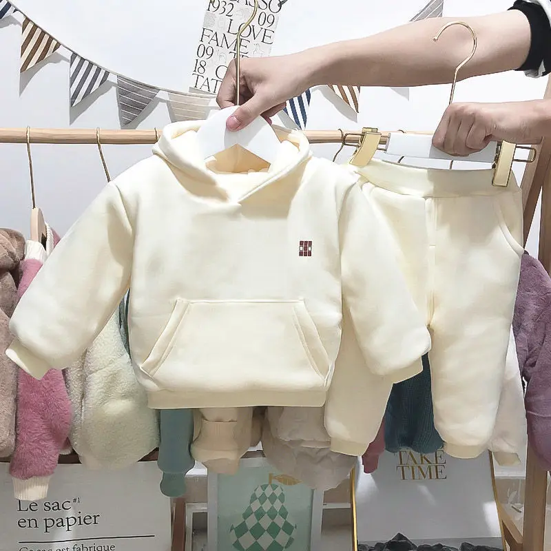 Conjunto de ropa de invierno para reci&eacute;n nacido, conjunto de ropa con capucha y pantal&oacute;n, forro polar c&aacute;lido, 2 piezas, 0-4T, 2022-2