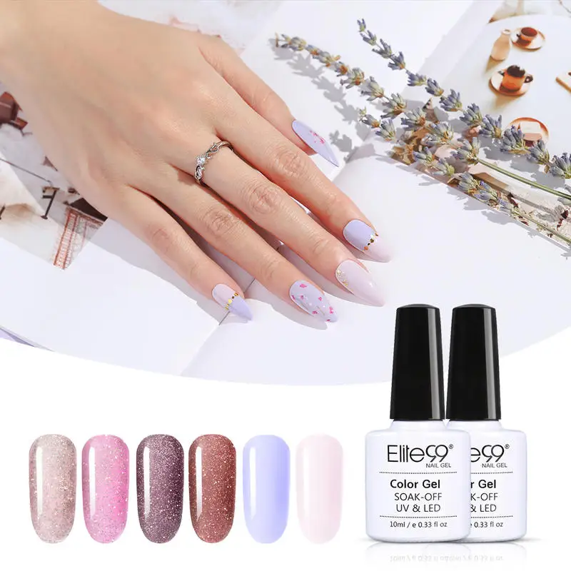 Набор блестящих гель лаков Elite99 6 шт./лот набор для дизайна ногтей