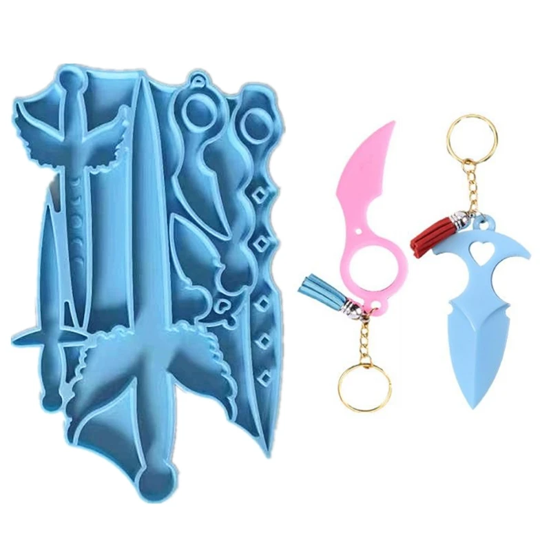 

Dagger Series Keychain Epoxy Resin Mold Pendant Ornaments Casting Silicone Mould DIY Crafts Jewelry Home Decoration Tool