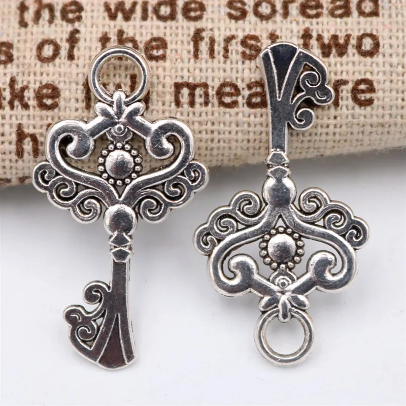 WKOUD 10 шт посеребренные винтаж ключ ожерелье с подвесками браслет DIY иных