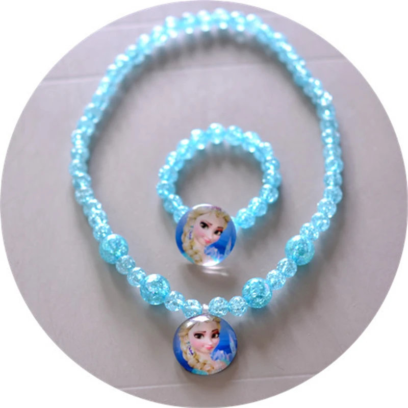 2 шт./лот диснеевских мультфильмов Холодное сердце детское ожерелье + браслеты