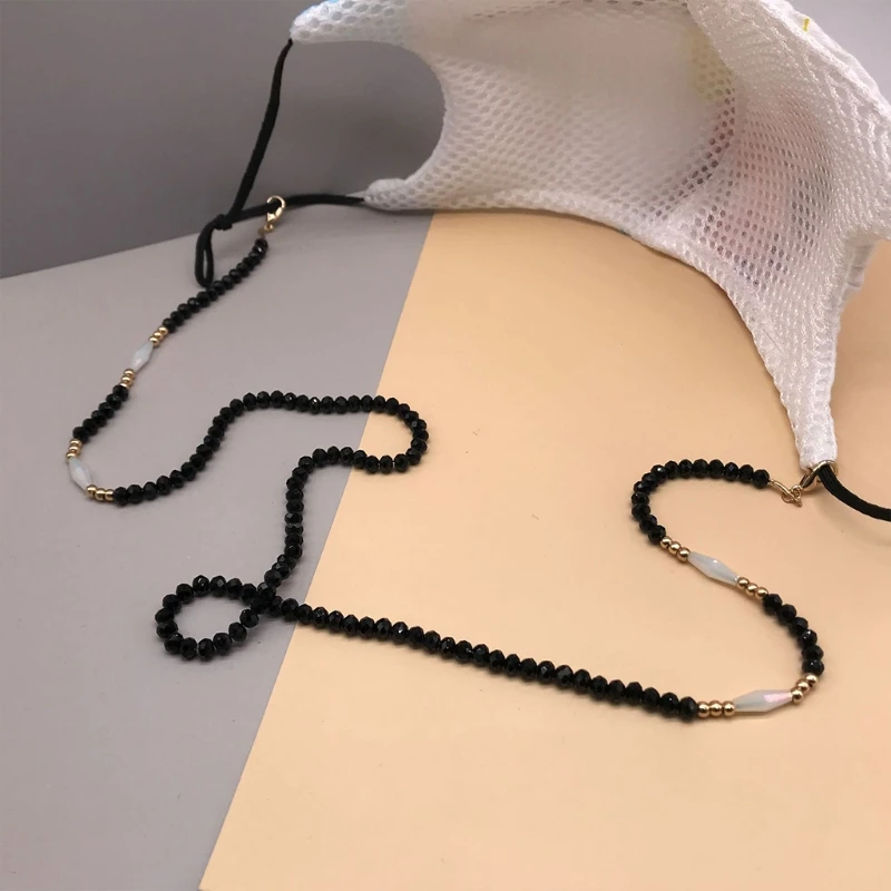

Handmade Braided Imitation Crystal Face Mask Chain Lanyard Eyeglass Anti-Lost Holder Jewelry Beaded Necklace Strap Leash