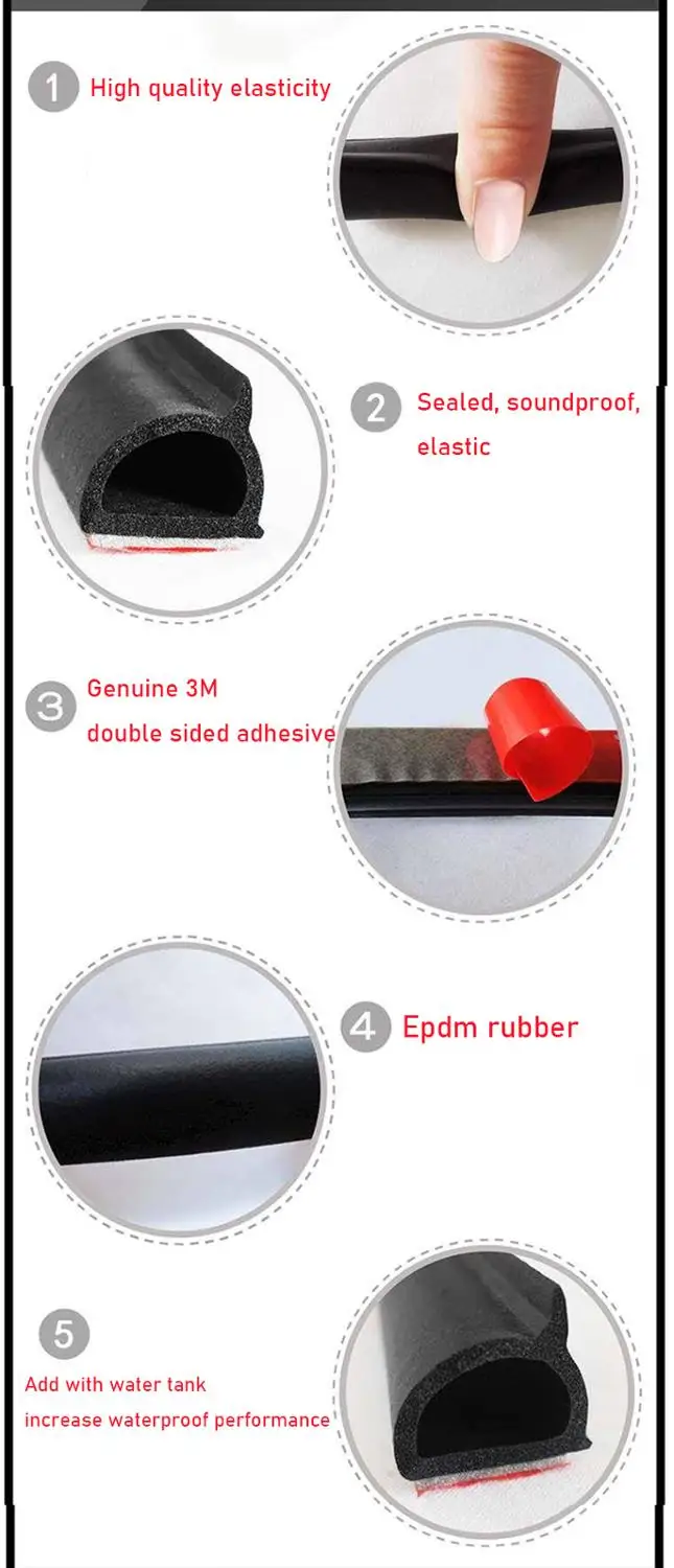 2 ~ 8 метров DZ автомобильные дверные уплотняющие полоски резиновая уплотнительная
