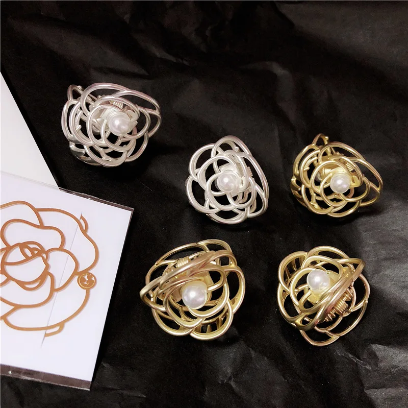 Модная одежда для девочек металлическая камелии мини зажим волос заколка со