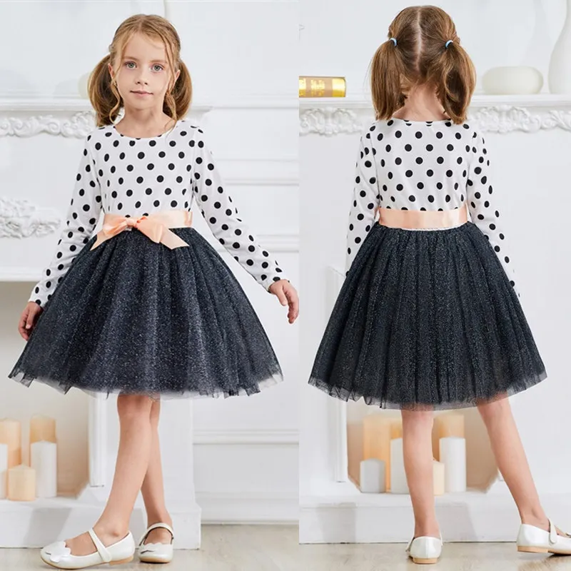 Симпатичная одежда для девочек 2-6 лет платье с длинными рукавами Детский костюм