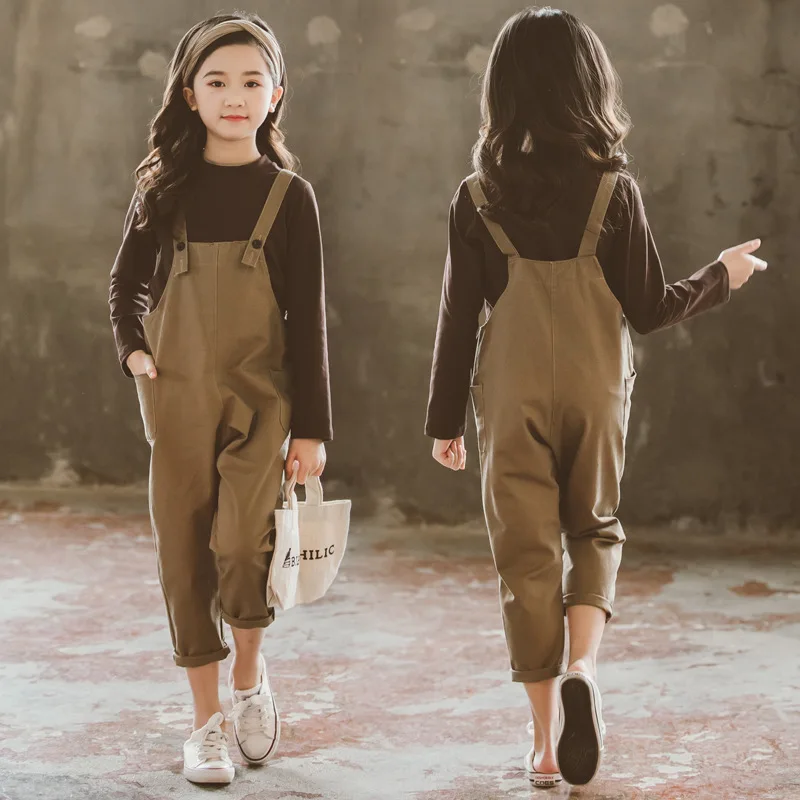 Осенний комбинезон для девочек детская одежда с длинным рукавом комплект одежды