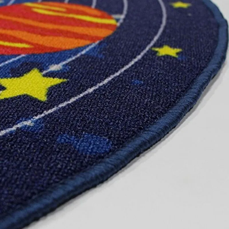 Детский ковер круглый обучающий Солнечный с изображением системы детский