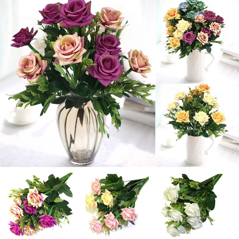 В европейском стиле в винтажном Из искусственного шелка чай роза цветы 10 глава