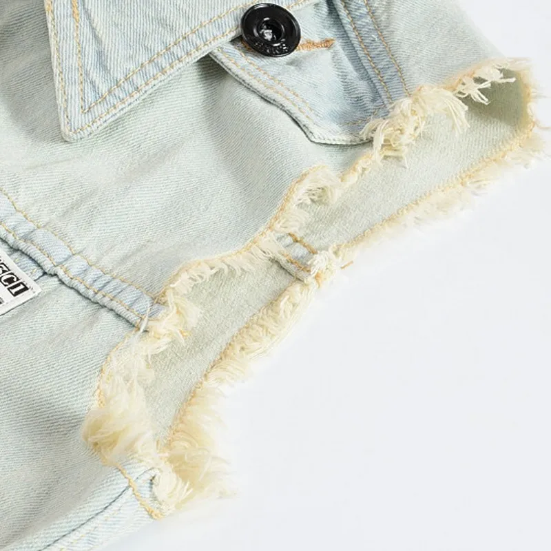 Новые летние узкие потертые джинсовые мужские классические рваные куртка без