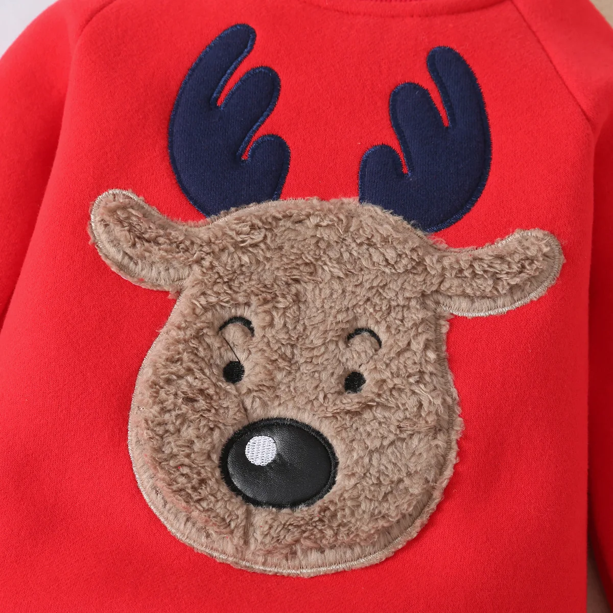 

Long-Sleeved Christmas Baby Toddler Children 's Jumpsuit With Velvet Warm Cute Cartoon Costume Crawling Suit