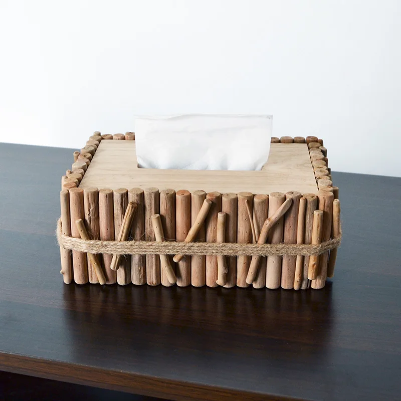 

Funny Table Cover Wood Tissue Boxes Decoration Nordic Tissue Retro Box Toilet Paper Holder Creative Boite Mouchoir Storage Desk