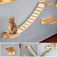 pet wall mounted jumping platform cat ladder steps cat scratching toys pet cat wall mount staircase climbing shelf cat climber