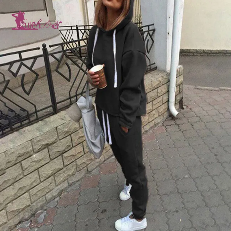 Женские спортивные костюмы, сексуальный спортивный костюм, комплект из 2 предметов, однотонная одежда с капюшоном для йоги, фитнеса, одежда для спортзала и бега