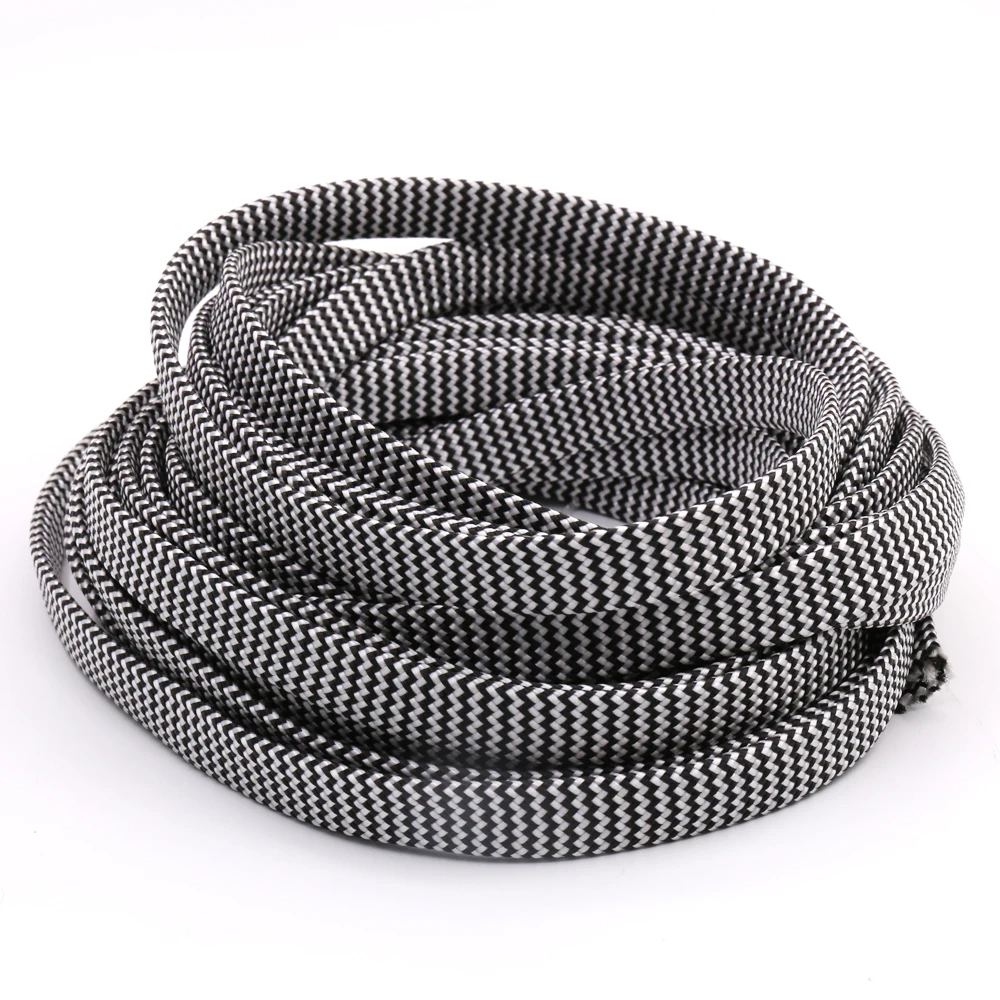 

10M Cotton Braided Sleeving White Black Insulation Braided Sleeving Cable Wire Gland Cables Protection Suitable for 9-13mm Cable