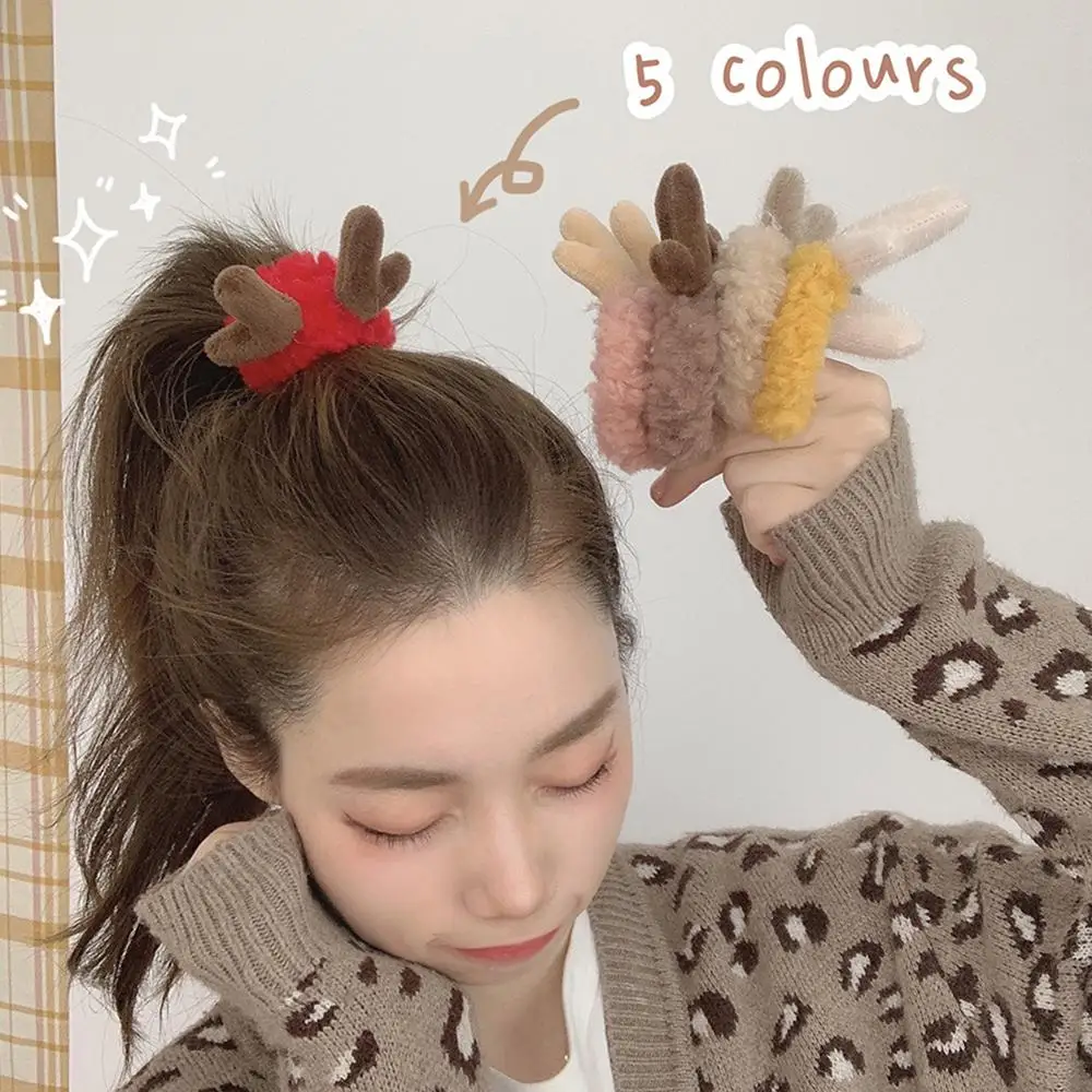 Милые плюшевые овечьи оленьи волосы модные женские резинки эластичное кольцо