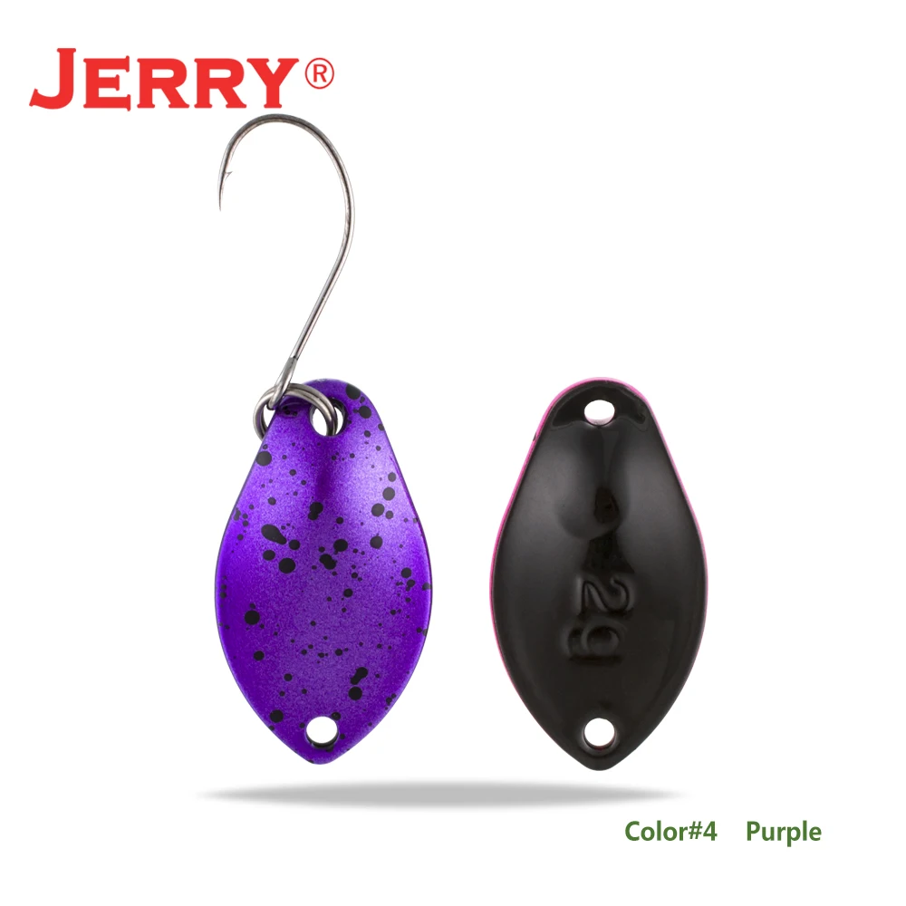 purple Jerry 2 г 3 г микро форели ложки сверхлегкие латунные рыболовные ложки один крючок Пресноводные металлические приманки зона окуня для ловли щуки pesca - Цвет: purple